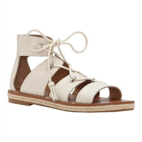 Lucky Brand Dristel Gladiator Sandal size 8.5 Cream Leather - Picture 1 of 12